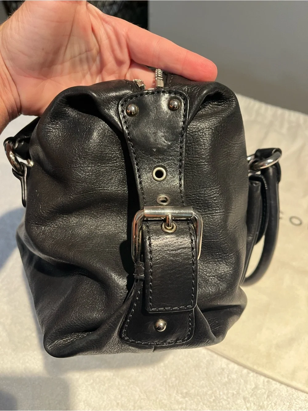 Marc Jacobs Black Leather Hobo Handbag